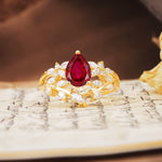 Natural Inspiration Luxury 3-Prong Pear Cut Ruby Engagement Ring - Additional view