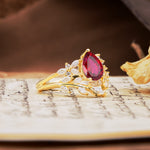 Natural Inspiration Luxury 3-Prong Pear Cut Ruby Engagement Ring - Additional view