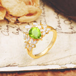 Natural Inspiration Luxury 3-Prong Pear Cut Peridot Engagement Ring - Additional view