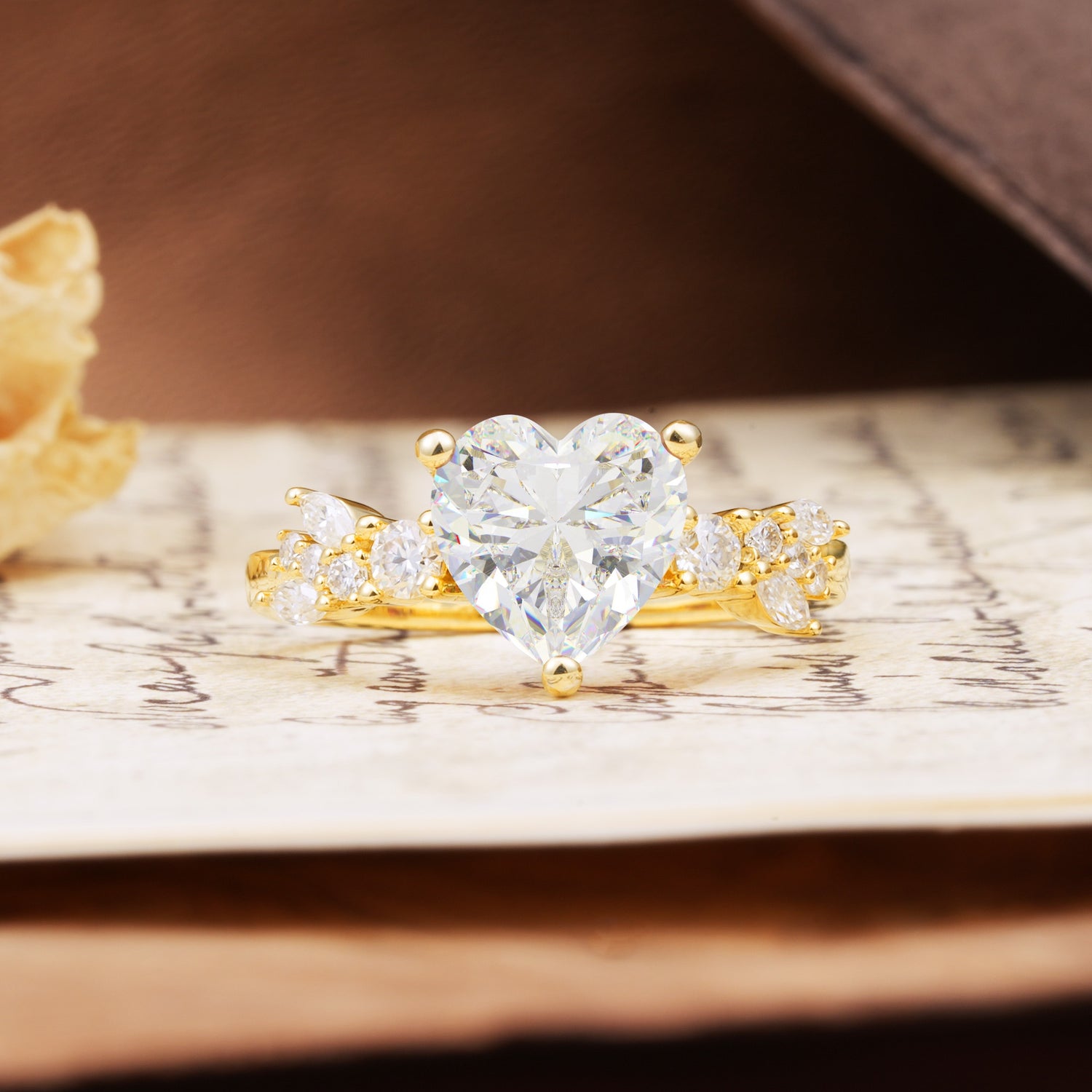 Classic Minimalist 3-Prong Heart Cut Moissanite Engagement Ring - Additional view