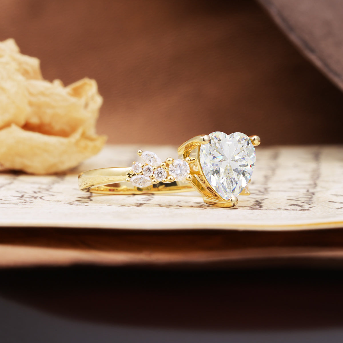 Classic Minimalist 3-Prong Heart Cut Moissanite Engagement Ring - Additional view