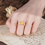 Classic Minimalist 3-Prong Heart Cut Citrine Engagement Ring - Additional view