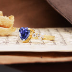 Unique and Dazzling 3-Prong Heart Cut Tanzanite Engagement Ring - Additional view