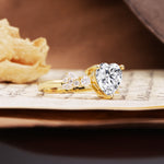 Unique and Dazzling 3-Prong Heart Cut Lab Diamond Engagement Ring - Additional view