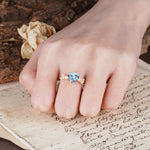 Classic Minimalist 3-Prong Heart Cut Aquamarine Engagement Ring - Additional view