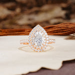 Retro-Luxe 5-Prong Pear Cut Moissanite Engagement Ring - Additional view