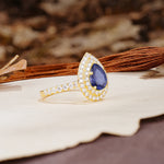 Retro-Luxe 5-Prong Pear Cut Tanzanite Engagement Ring - Additional view