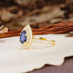 Retro-Luxe 5-Prong Pear Cut Tanzanite Engagement Ring - Additional view