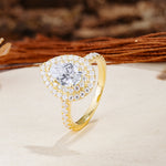 Retro-Luxe 5-Prong Pear Cut Lab Diamond Engagement Ring - Additional view