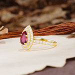 Retro-Luxe 5-Prong Pear Cut Ruby Engagement Ring - Additional view