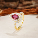 Retro-Luxe 5-Prong Pear Cut Ruby Engagement Ring - Additional view