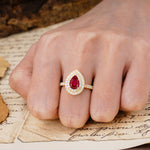 Retro-Luxe 5-Prong Pear Cut Ruby Engagement Ring - Additional view