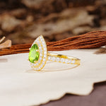 Retro-Luxe 5-Prong Pear Cut Peridot Engagement Ring - Additional view