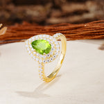 Retro-Luxe 5-Prong Pear Cut Peridot Engagement Ring - Additional view