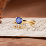 Classic Luxury Vintage 5-Prong Pear Cut Tanzanite Engagement Ring - Rose-Gold
