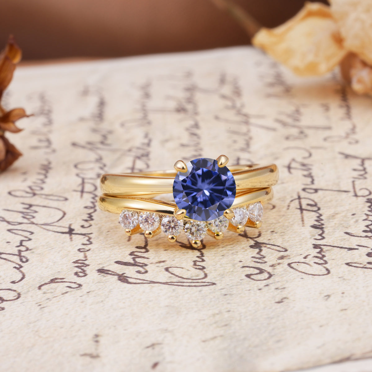 Classic Luxury Vintage 5-Prong Pear Cut Tanzanite Engagement Ring - White-Gold