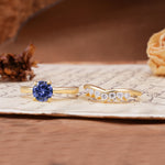 Classic Luxury Vintage 5-Prong Pear Cut Tanzanite Engagement Ring - Additional view
