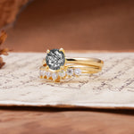 Classic Luxury Vintage 5-Prong Pear Cut Black Rutilated Quartz Engagement Ring - Rose-Gold
