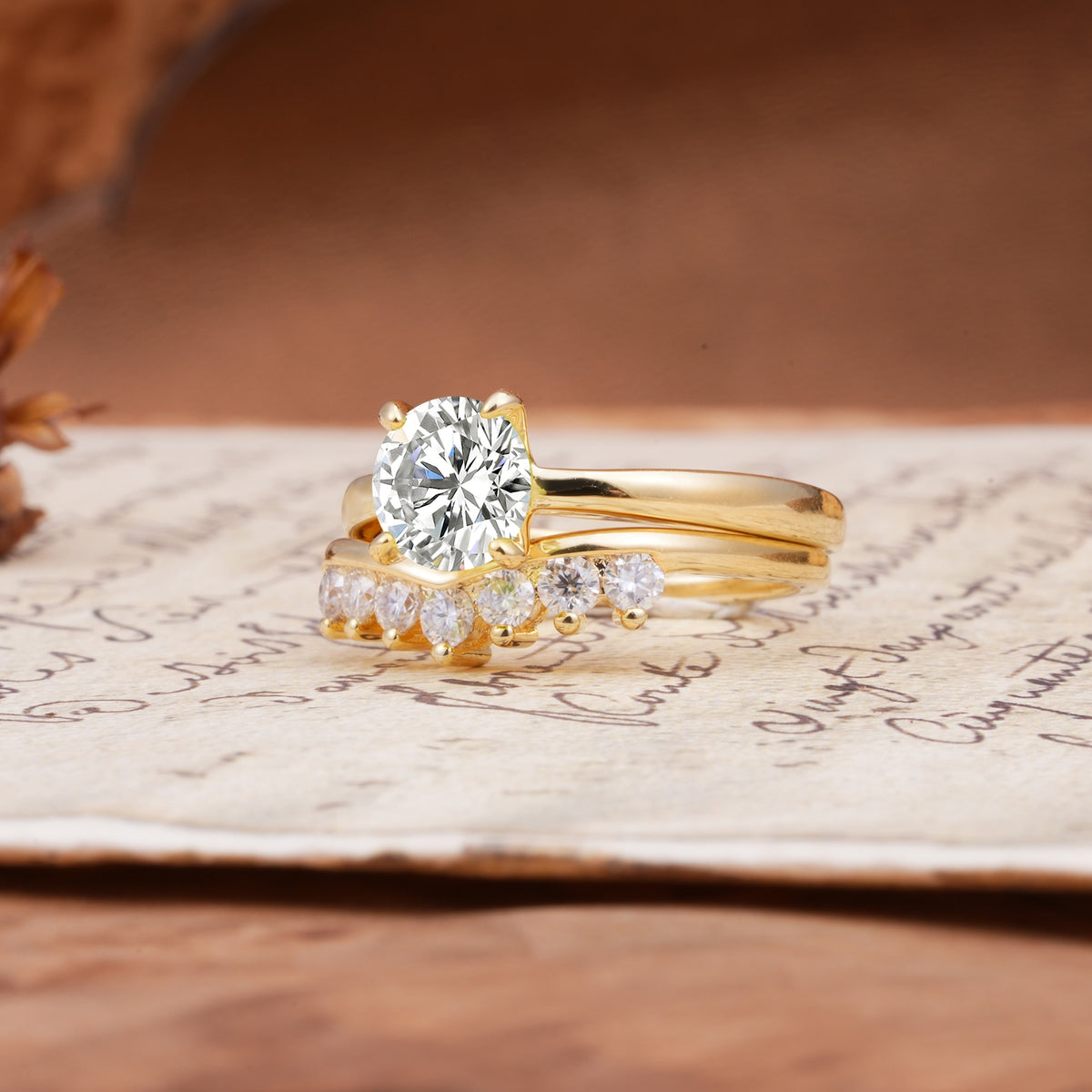 Classic Luxury Vintage 5-Prong Pear Cut Lab Diamond Engagement Ring - Rose-Gold