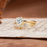 Classic Luxury Vintage 5-Prong Pear Cut Lab Diamond Engagement Ring - Rose-Gold