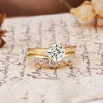 Classic Luxury Vintage 5-Prong Pear Cut Lab Diamond Engagement Ring - White-Gold