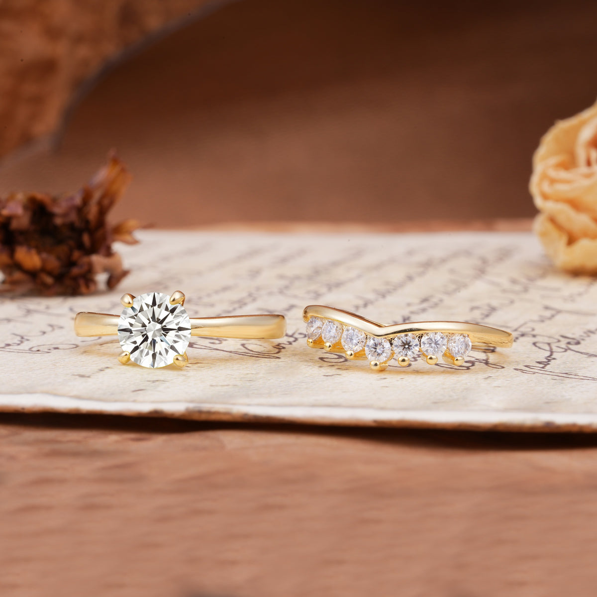 Classic Luxury Vintage 5-Prong Pear Cut Lab Diamond Engagement Ring - Additional view
