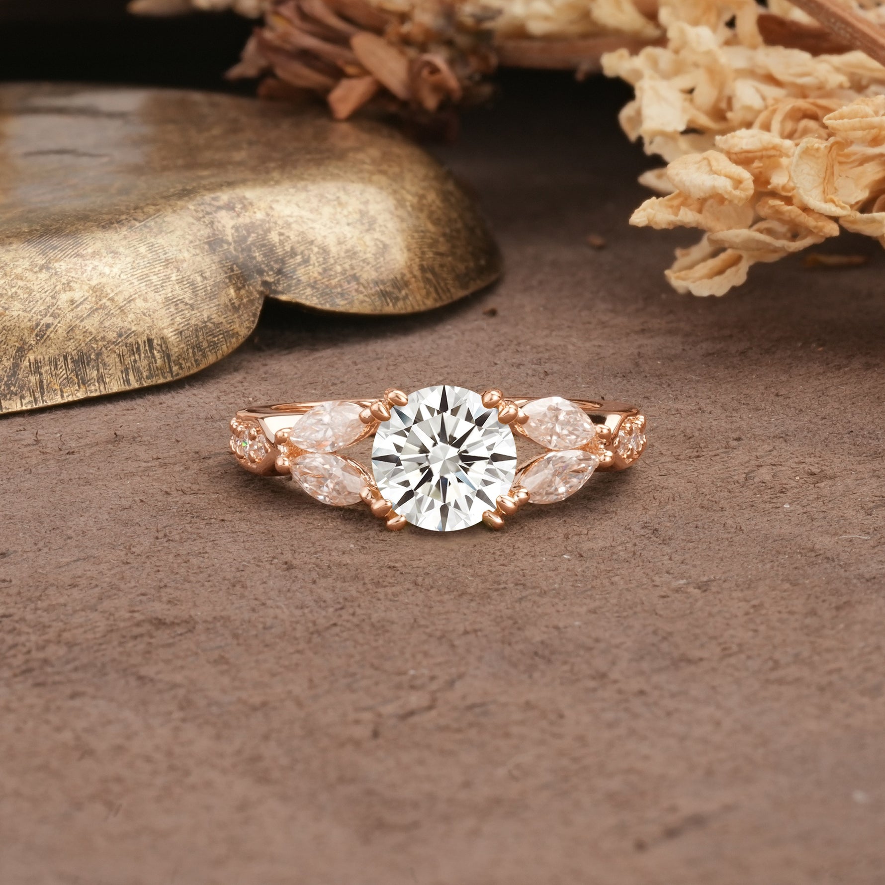 Luxurious and Unique 8-Prong Round Cut Lab Diamond Engagement Ring - Additional view