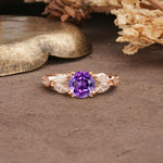 Luxurious and Unique 8-Prong Round Cut Amethyst Engagement Ring - Additional view