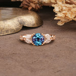 Luxurious and Unique 8-Prong Round Cut Alexandrite Engagement Ring - Additional view