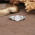 Luxurious and Unique 8-Prong Round Cut Moissanite Engagement Ring - Additional view