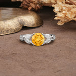 Luxurious and Unique 8-Prong Round Cut Citrine Engagement Ring - Additional view