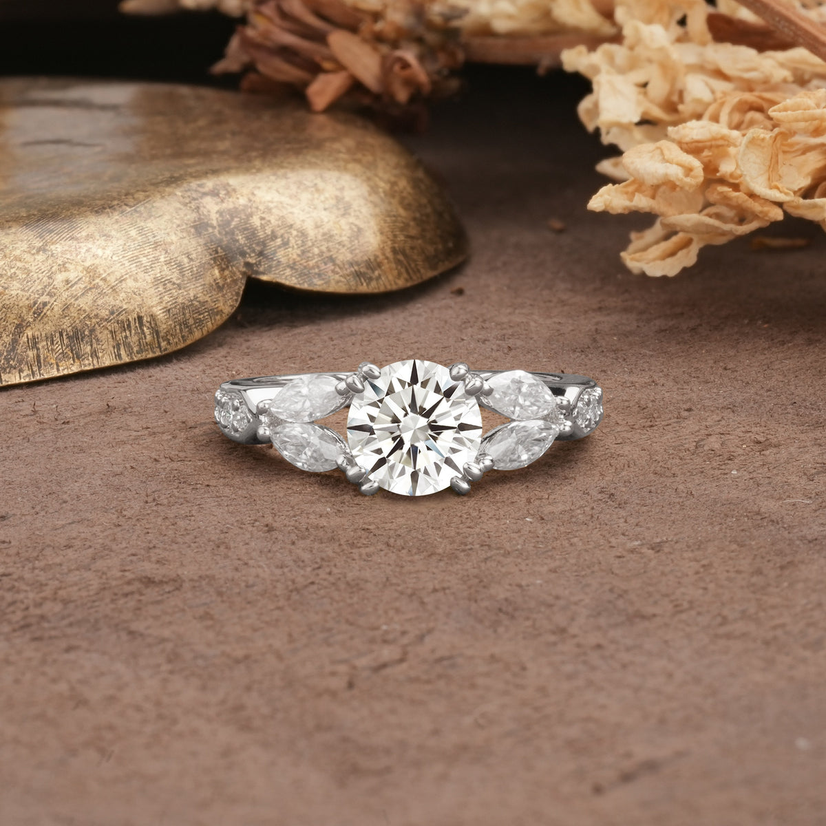 Luxurious and Unique 8-Prong Round Cut Lab Diamond Engagement Ring - Additional view