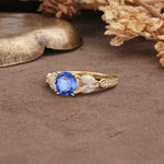 Luxurious and Unique 8-Prong Round Cut Sapphire Engagement Ring - Additional view