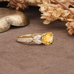 Luxurious and Unique 8-Prong Round Cut Citrine Engagement Ring - Additional view
