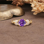 Luxurious and Unique 8-Prong Round Cut Amethyst Engagement Ring - Additional view