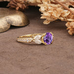 Luxurious and Unique 8-Prong Round Cut Amethyst Engagement Ring - Additional view
