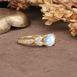 Luxurious and Unique 8-Prong Round Cut Moonstone Engagement Ring - Additional view