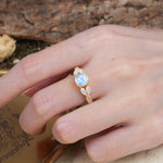 Luxurious and Unique 8-Prong Round Cut Moonstone Engagement Ring - Additional view
