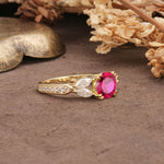 Luxurious and Unique 8-Prong Round Cut Ruby Engagement Ring - Additional view