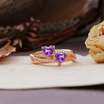 Classic Minimalist 4-Prong Round Cut Amethyst Engagement Ring - Additional view