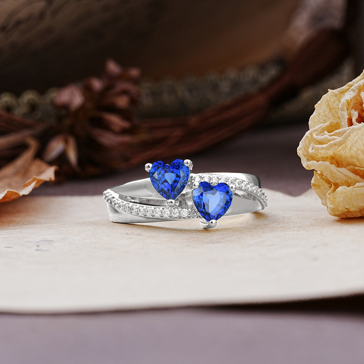 Classic Minimalist 4-Prong Round Cut Sapphire Engagement Ring - Additional view