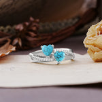 Classic Minimalist 4-Prong Round Cut Turquoise Engagement Ring - Additional view