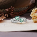 Classic Minimalist 4-Prong Round Cut Moss Agate Engagement Ring - Additional view