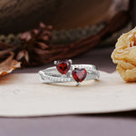 Classic Minimalist 4-Prong Round Cut Garnet Engagement Ring - Additional view