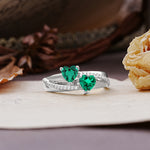 Classic Minimalist 4-Prong Round Cut Emerald Engagement Ring - Additional view