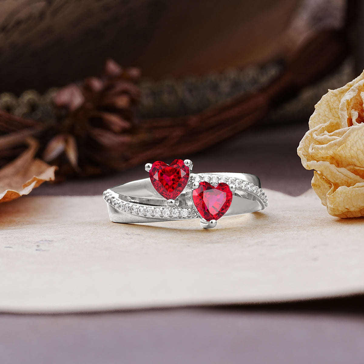 Classic Minimalist 4-Prong Round Cut Ruby Engagement Ring - Additional view