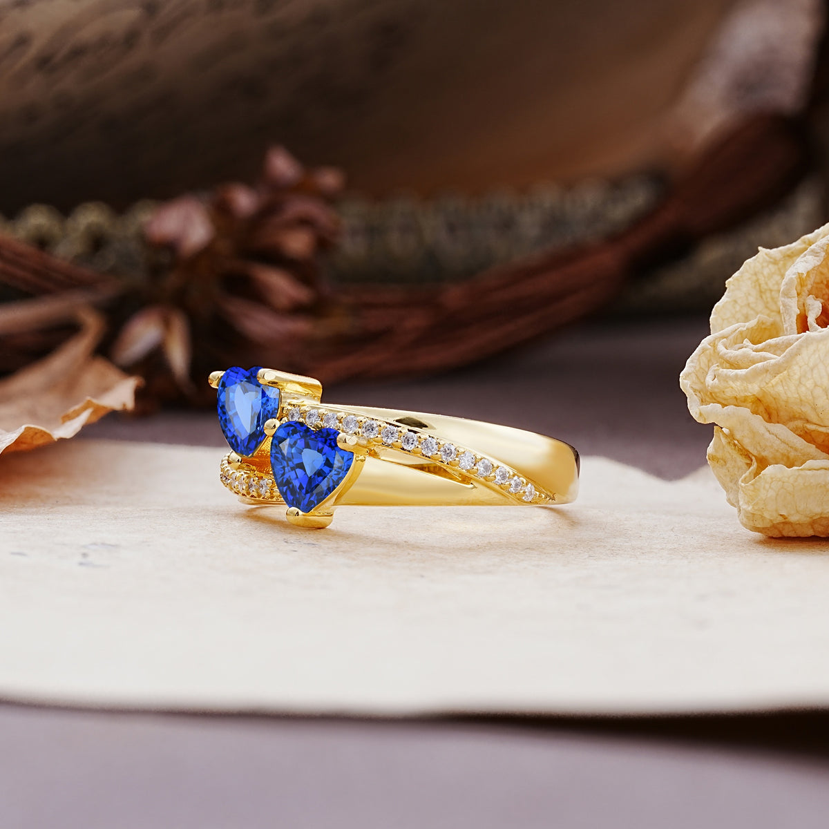 Classic Minimalist 4-Prong Round Cut Sapphire Engagement Ring - Additional view
