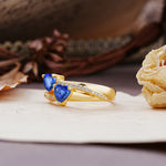 Classic Minimalist 4-Prong Round Cut Sapphire Engagement Ring - Additional view