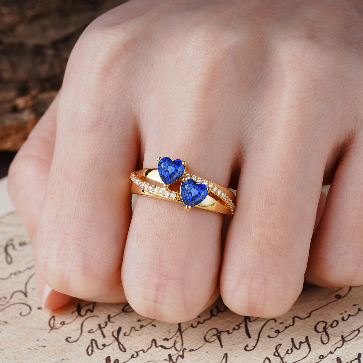 Classic Minimalist 4-Prong Round Cut Sapphire Engagement Ring - Additional view