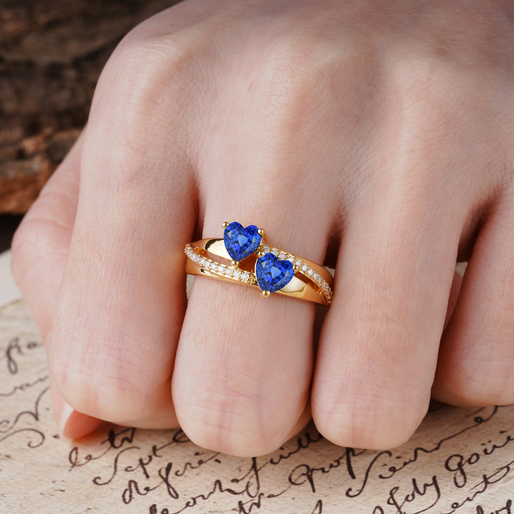 Classic Minimalist 4-Prong Round Cut Sapphire Engagement Ring - Additional view